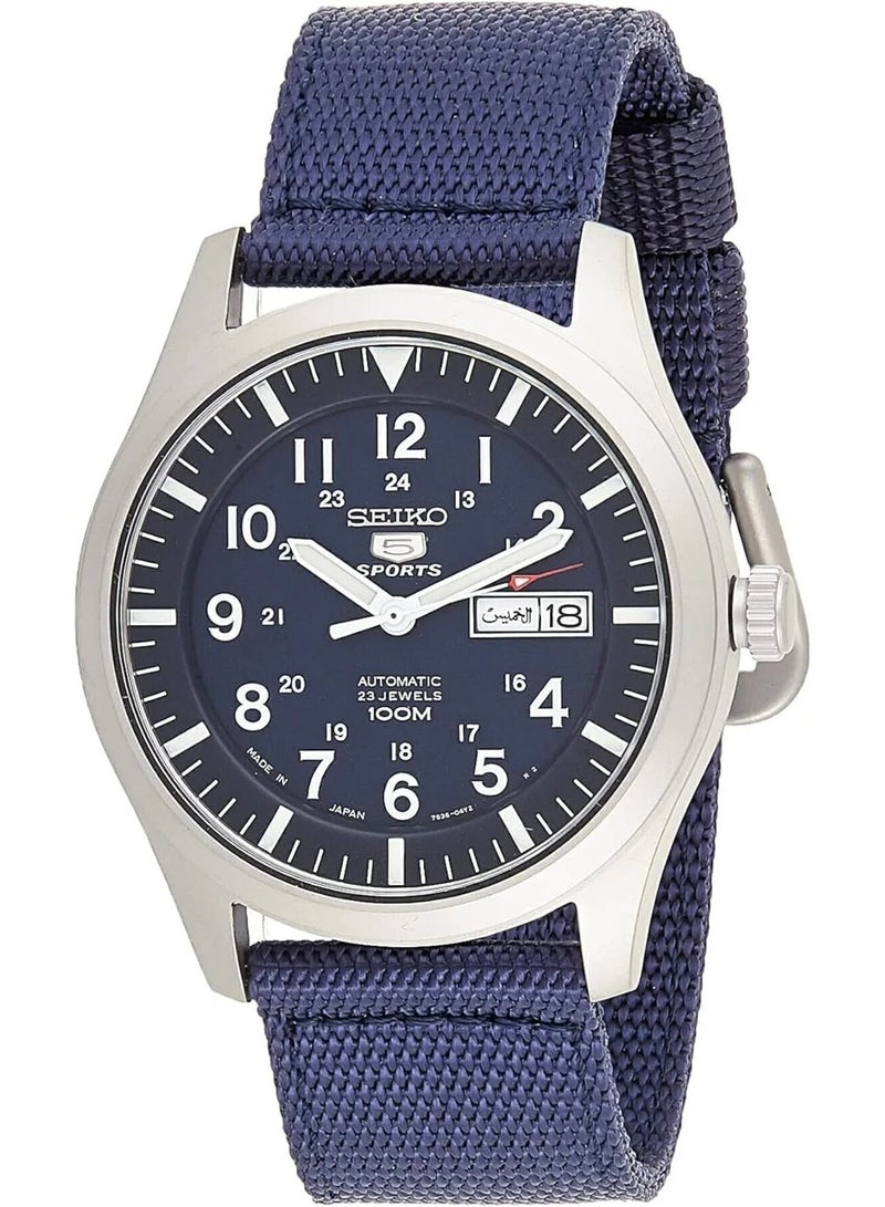 Seiko 5 Sports SNZG11J1 Automatic Men's Watch | Blue Dial | Blue Nylon Strap | 42mm Day-Date - Image 1